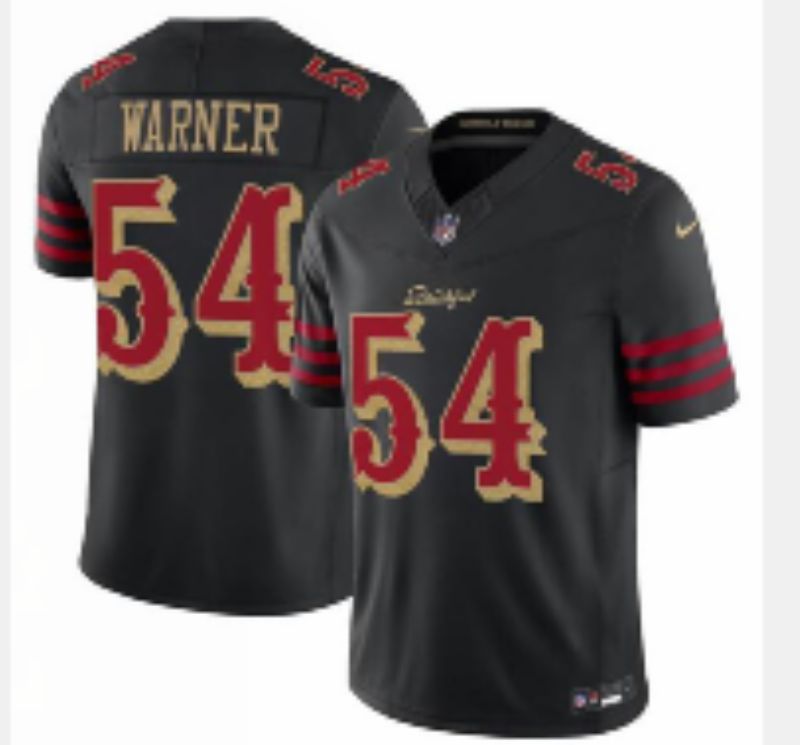 Men Nike San Francisco 49ers #54 Warner black Limited NFL 2025 Jersey 001
